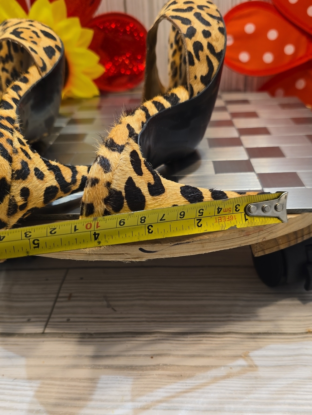 Steve Madden Leopard Print Open-Toe Mule in Yellow and Black - Picture 11 of 11
